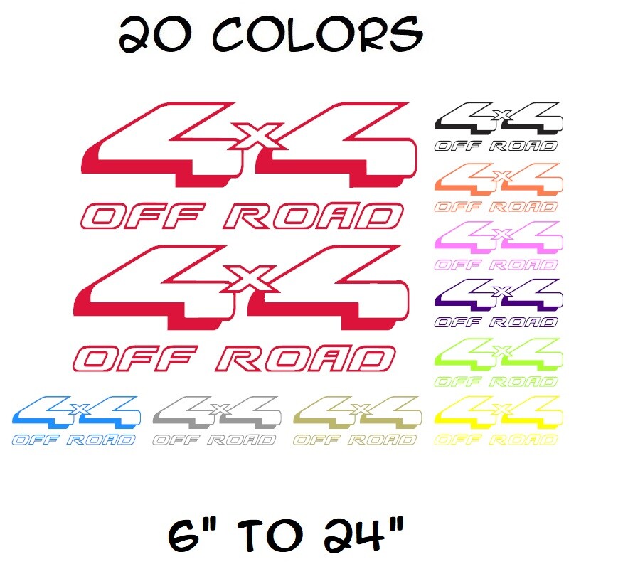 2x 4×4 Off Road Sticker Vinyl Decal – Truck Bed Side F150 Super Duty FX4 Car