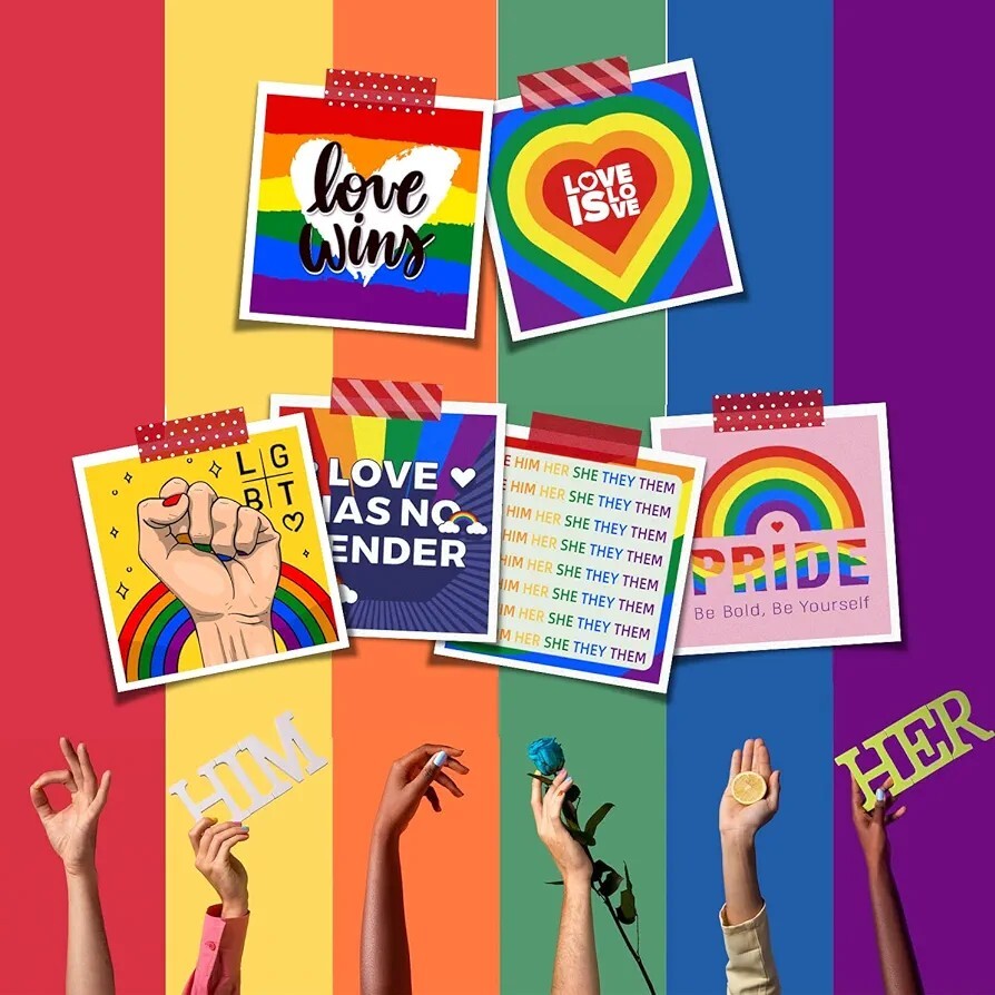 500 Pcs Pride Stickers LGBTQ+ Stickers Gay Pride Flag Stickers Bulk Roll New