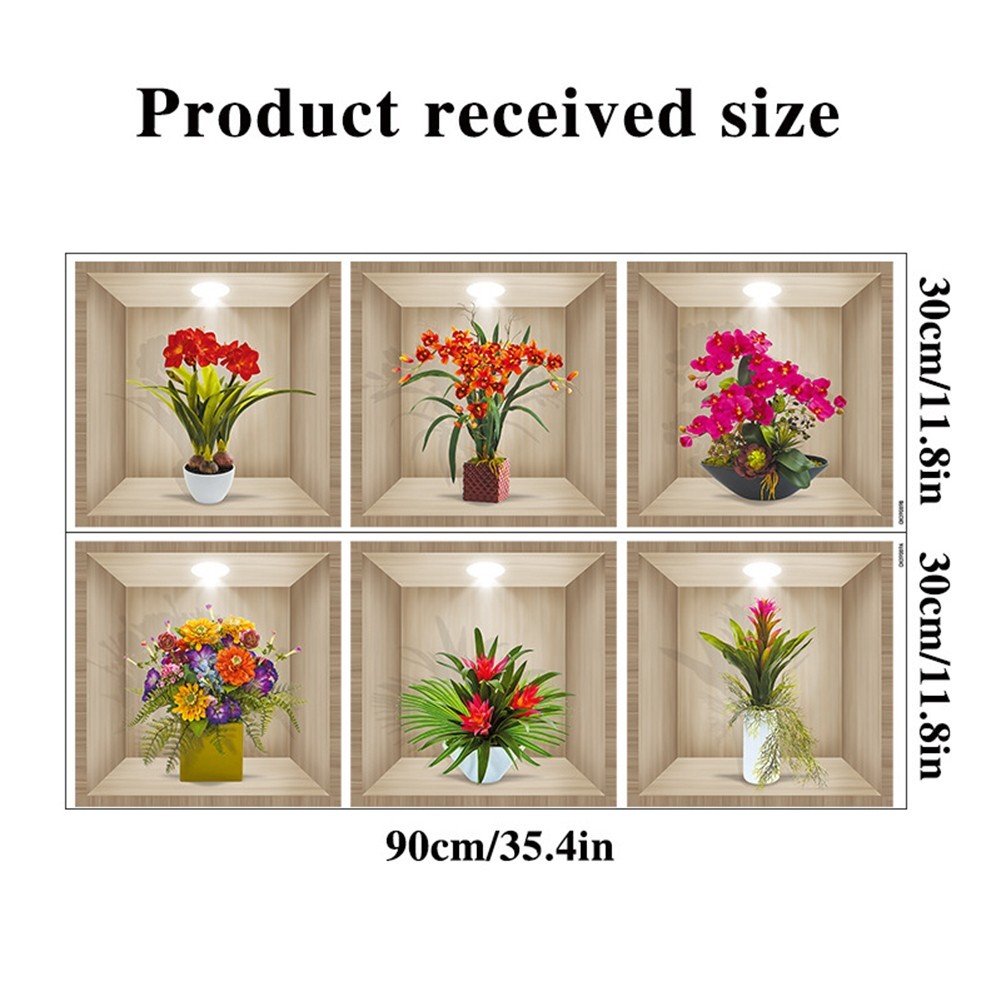 PVC 3D Vintage Flower Wall Stickers Multicolor for Living Room Bedroom