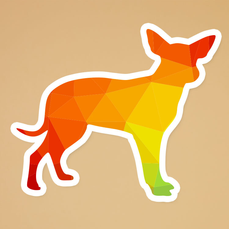 Small Dog Silhouette Pdv – Vinyl Decal Sticker SIZE 5"
