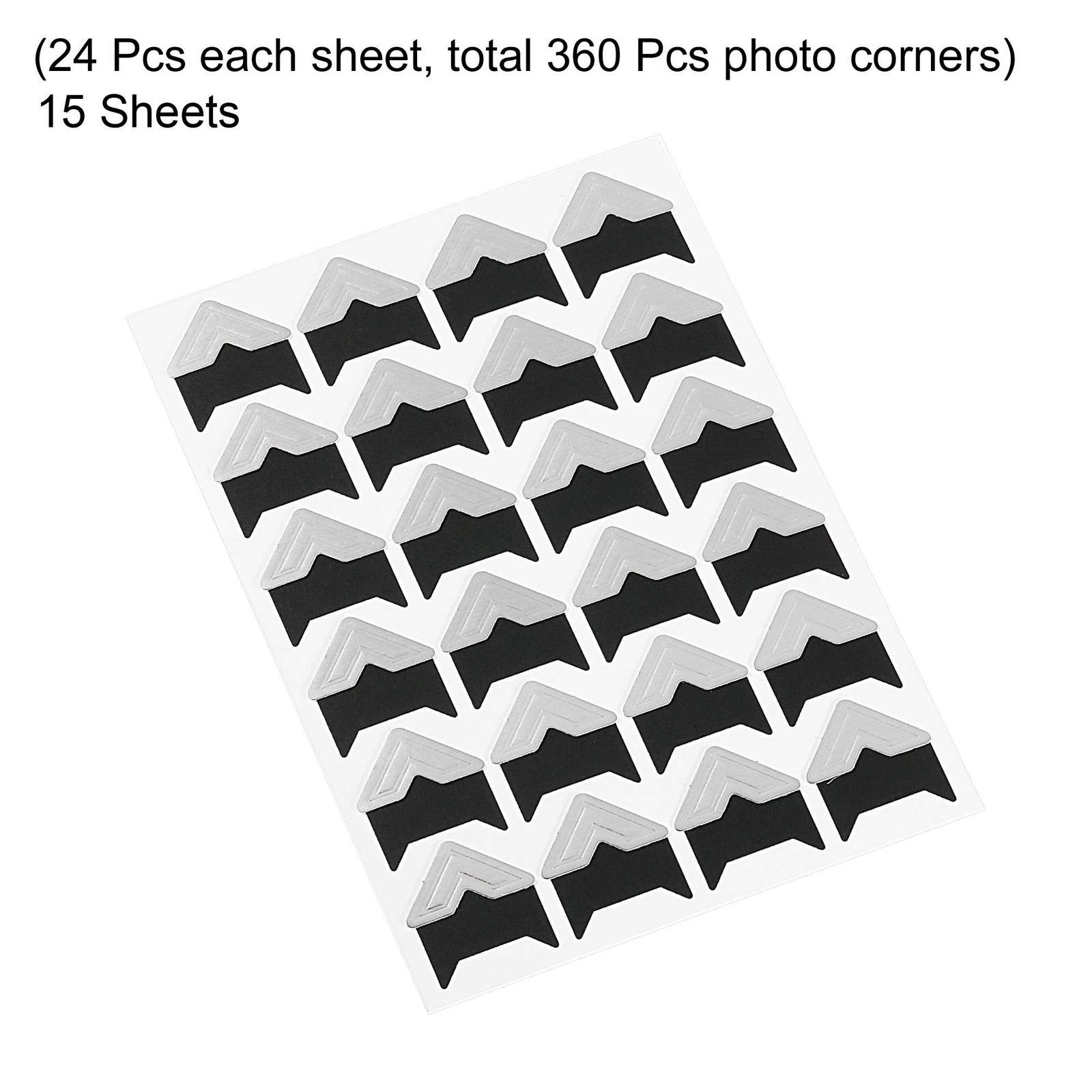 15Sheets/240Pcs Photo Corners Adhesive DIY Picture Mounting Sticker Silver