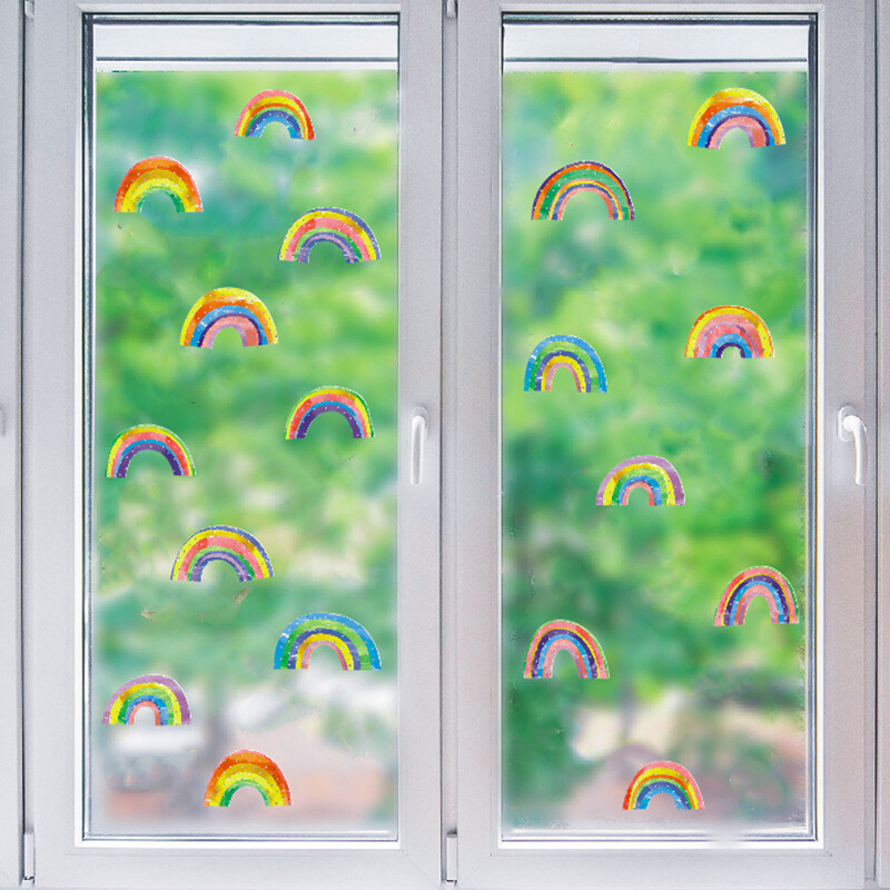 Rainbow Static Window Stickers Decal Glass Home Furniture PVC With New