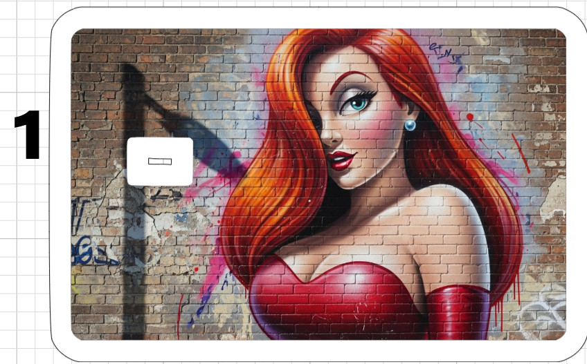 Jessica Rabbit Credit Debit ATM Card Skin Sticker Disney Roger Neon Art Retro