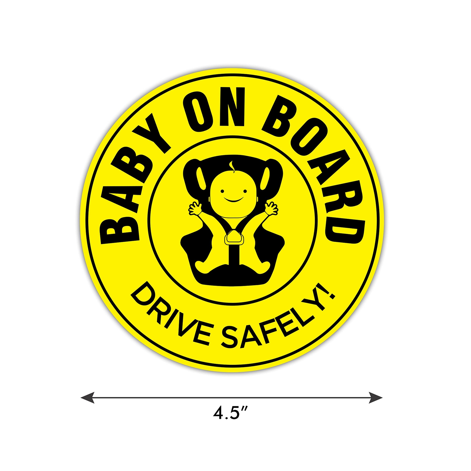 (Set of 5) Baby on Board Stickers | 4.5" Circle | 4 Mil Vinyl – LAMINATED For…