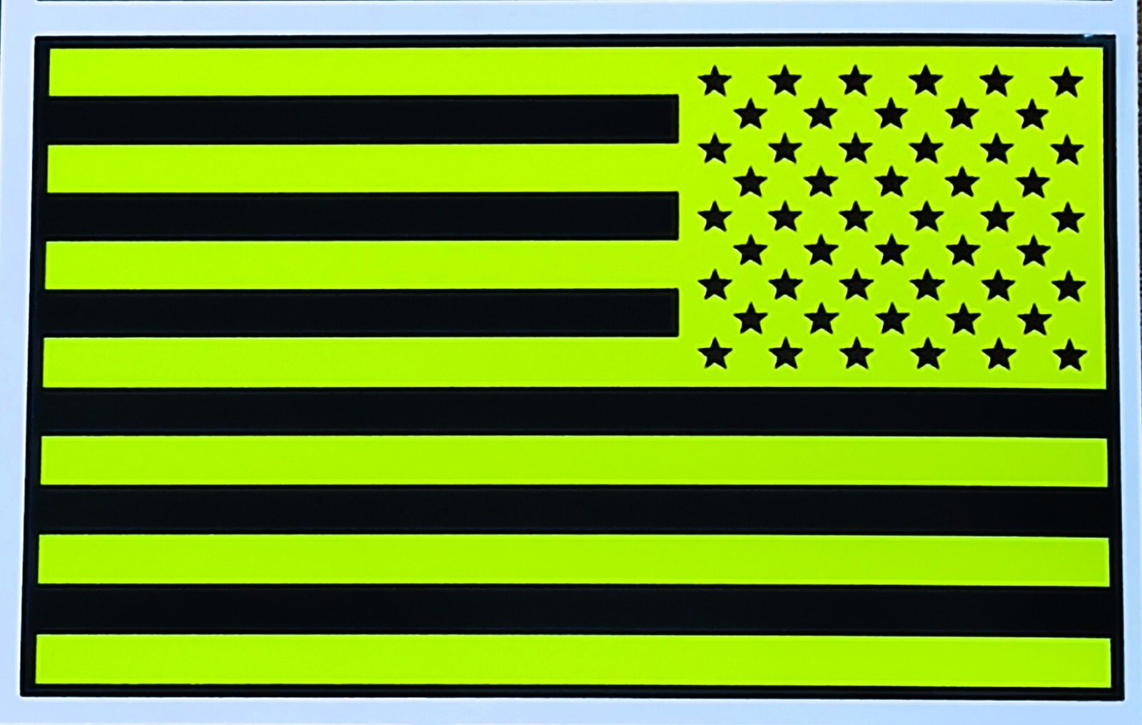 REFLECTIVE Fluorescent reversed AMERICAN FLAG Car DECAL fire EMS Multiple Sizes