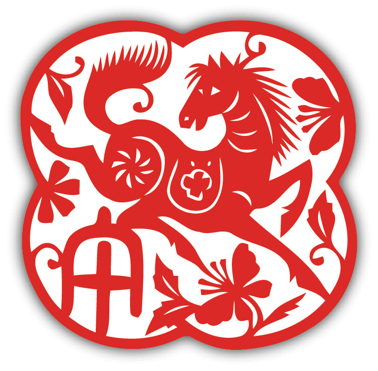 Chinese Zodiac Horse Sign Car Bumper Sticker Decal "SIZES"