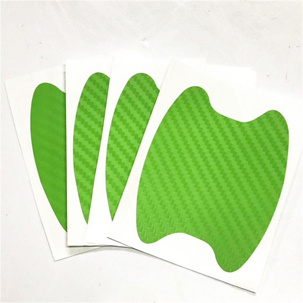 4pcs 3D Carbon Fiber Car Door Handle Stickers Anti Scratch Proof Cover Protector