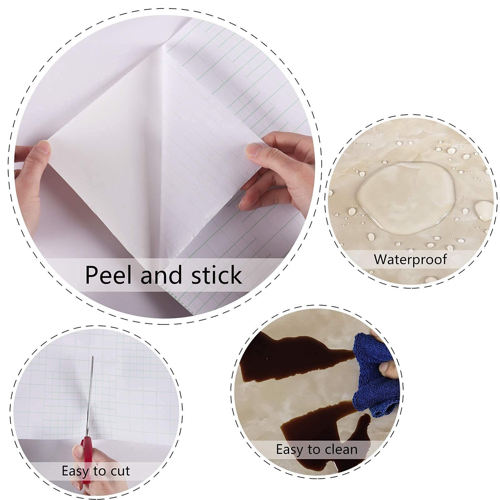 Glossy Beige Marble Contact Paper for Table Top Self Adhesive Shiny Marble Fi…
