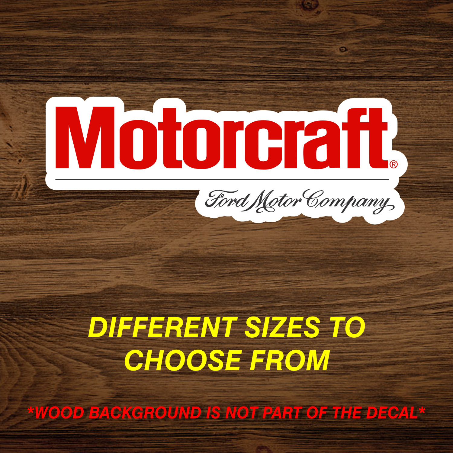 Ford Motorcraft Parts, Vinyl Decal Sticker, Indoor Outdoor