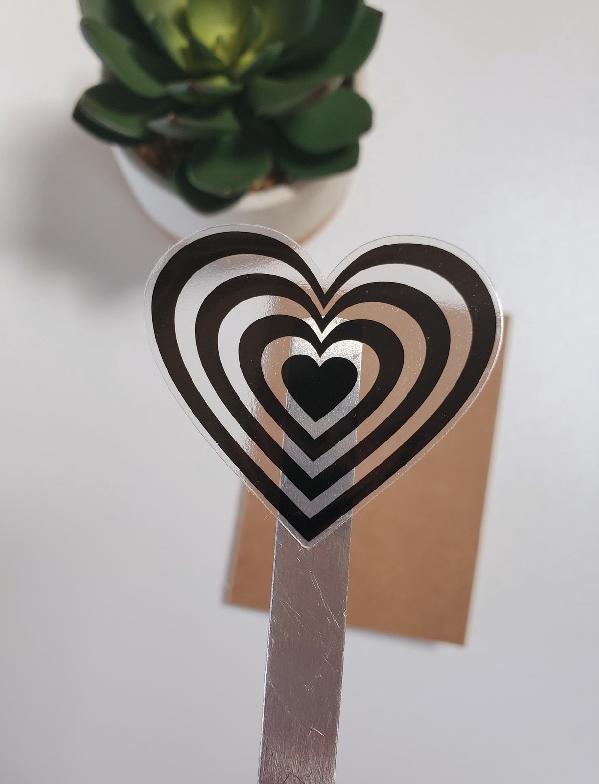 Heart Spiral Sticker | Clear Transparent Vinyl Sticker