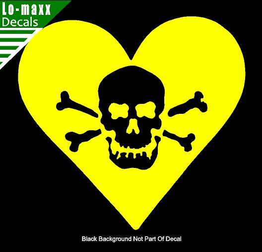 Skull Heart Unique Original Graphic Design Various Sizes Die Cut Vinyl Decal