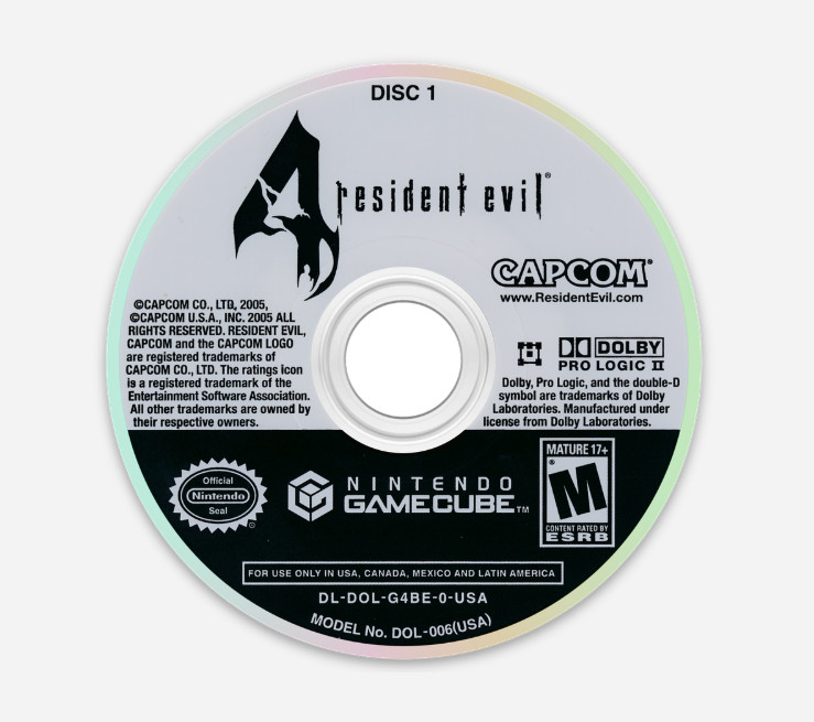 3" Resident Evil 4 STICKER Gamecube Disc Leon Kennedy Biohazard 4 Matte Finish