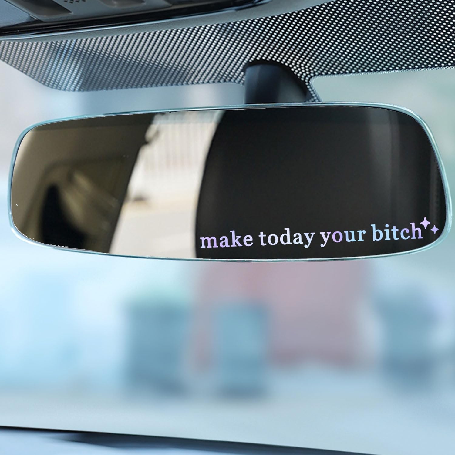 "Funny Rear View Mirror Decal Motivational Car Sticker & Gift Idea"