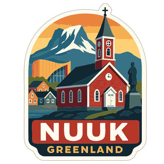 Nuuk Greenland Sticker Decal Vinyl Die-Cut City Skyline Landmark Design