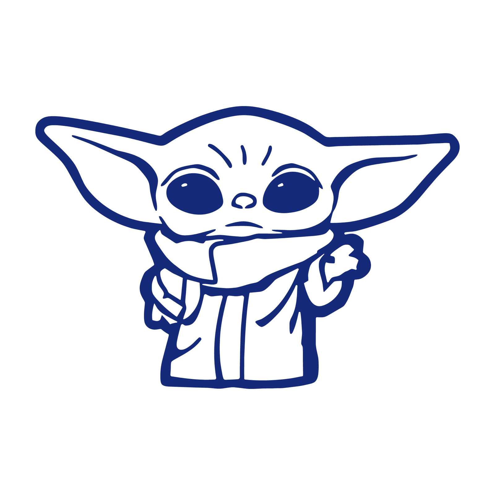 Baby Yoda die cut decal Made in USA 44 Colors No background 3"(H)x3.5"(W)