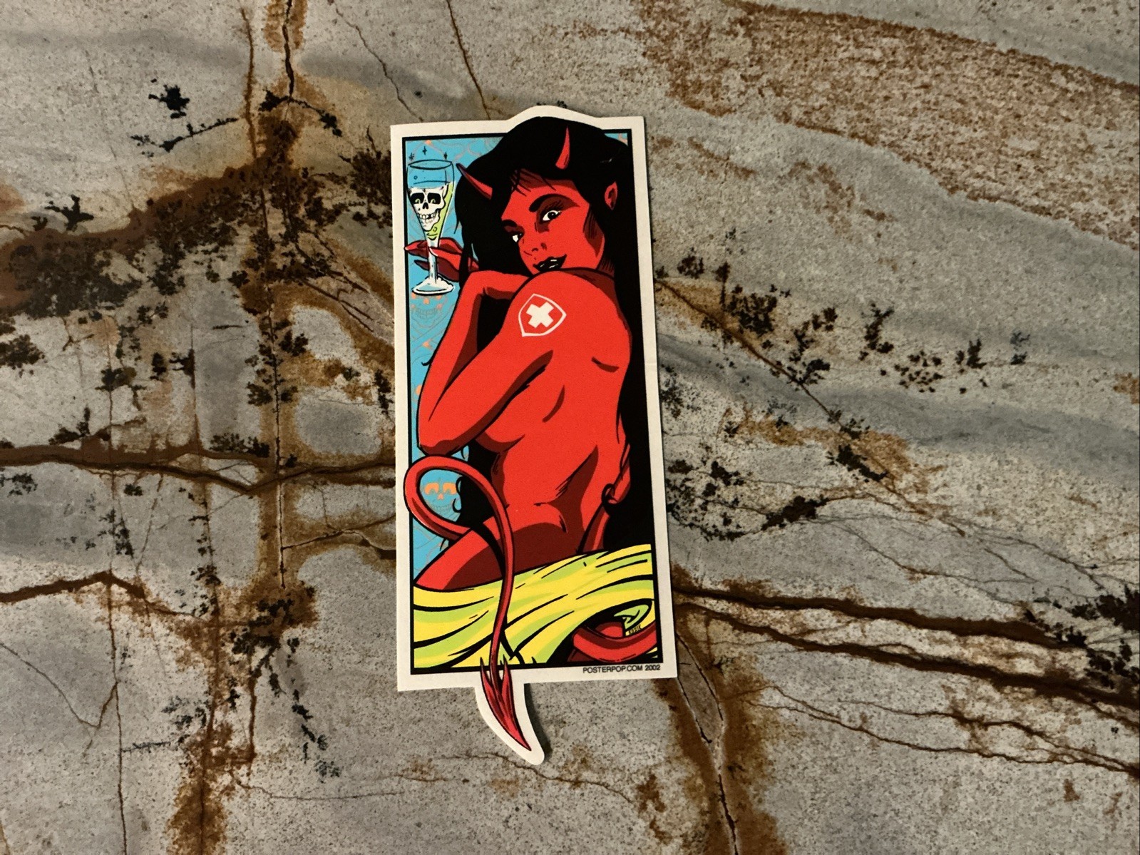 Frank Kozik original Poster Pop silkscreen SWISS MISS Sticker; Vintage 2002