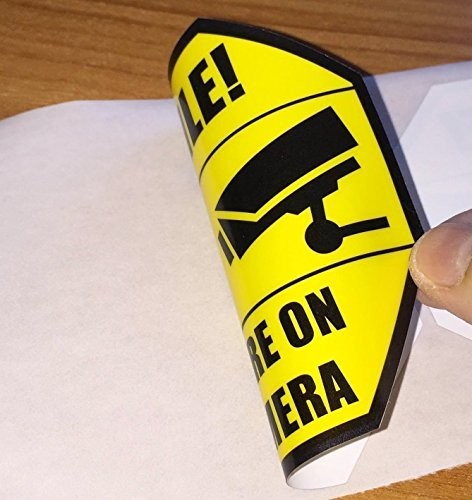 4 Pack Smile You Are On Camera Security Stickers UV Resistant Vinyl Decals