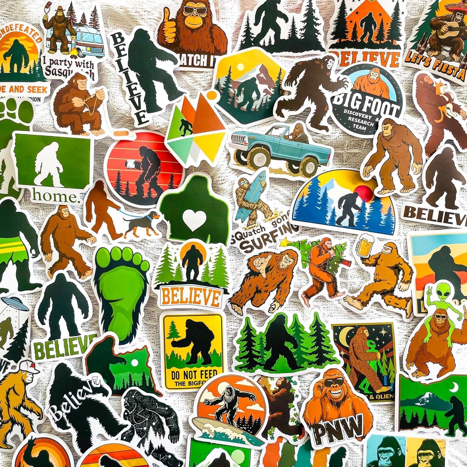 Funny Sasquatch Decals – 50 Bigfoot Quotes Stickers for Laptops & Water Bottles