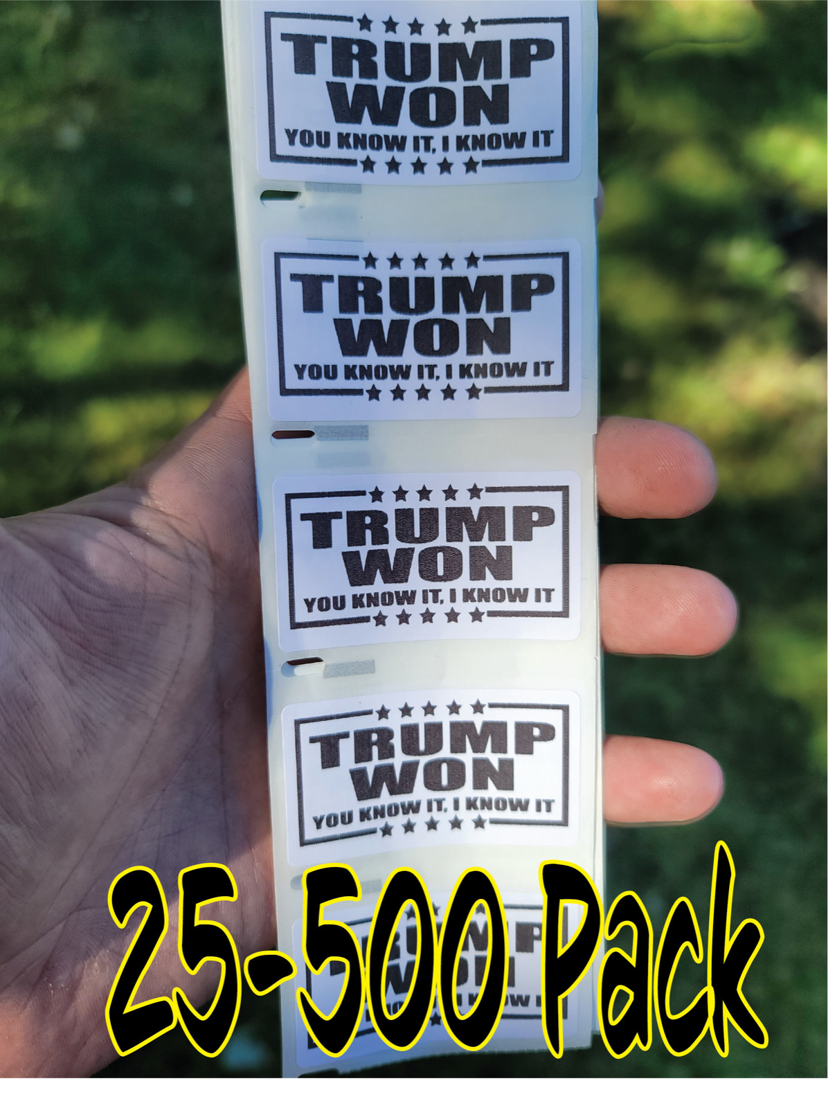 TRUMP WON Stickers 25-500 Pack politic decals donald election bulk decal labels