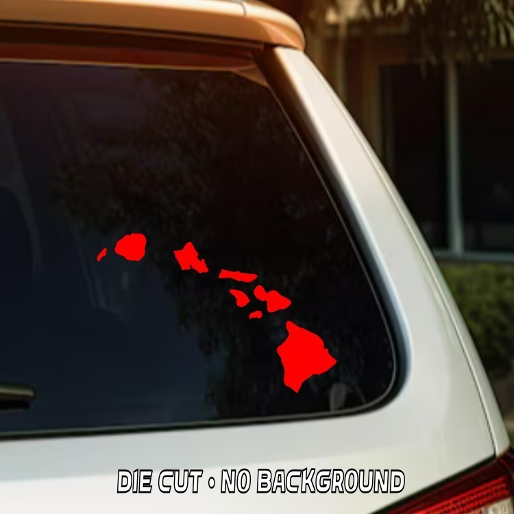 Hawaiian Islands Vinyl Decal Sticker | Car Window Laptop | Choose Size & Color