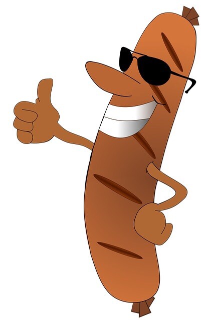 4” Hot Dog Sticker Funny Guy Weiner Sausage Joke Prank BBQ Cookout Grill Master