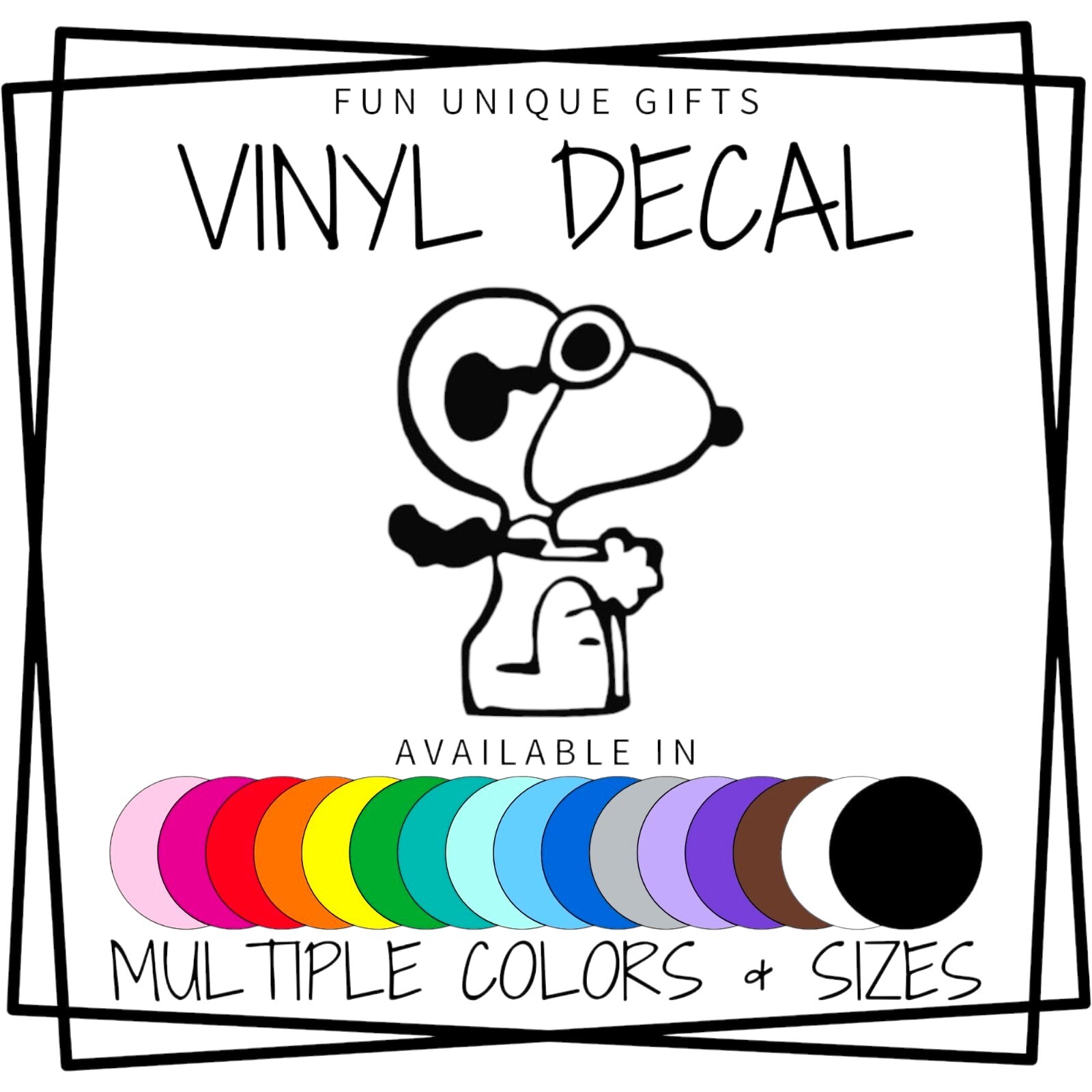 Snoopy Vinyl Decal Sticker -Multiple Colors & Sizes- FREE SHIPPING