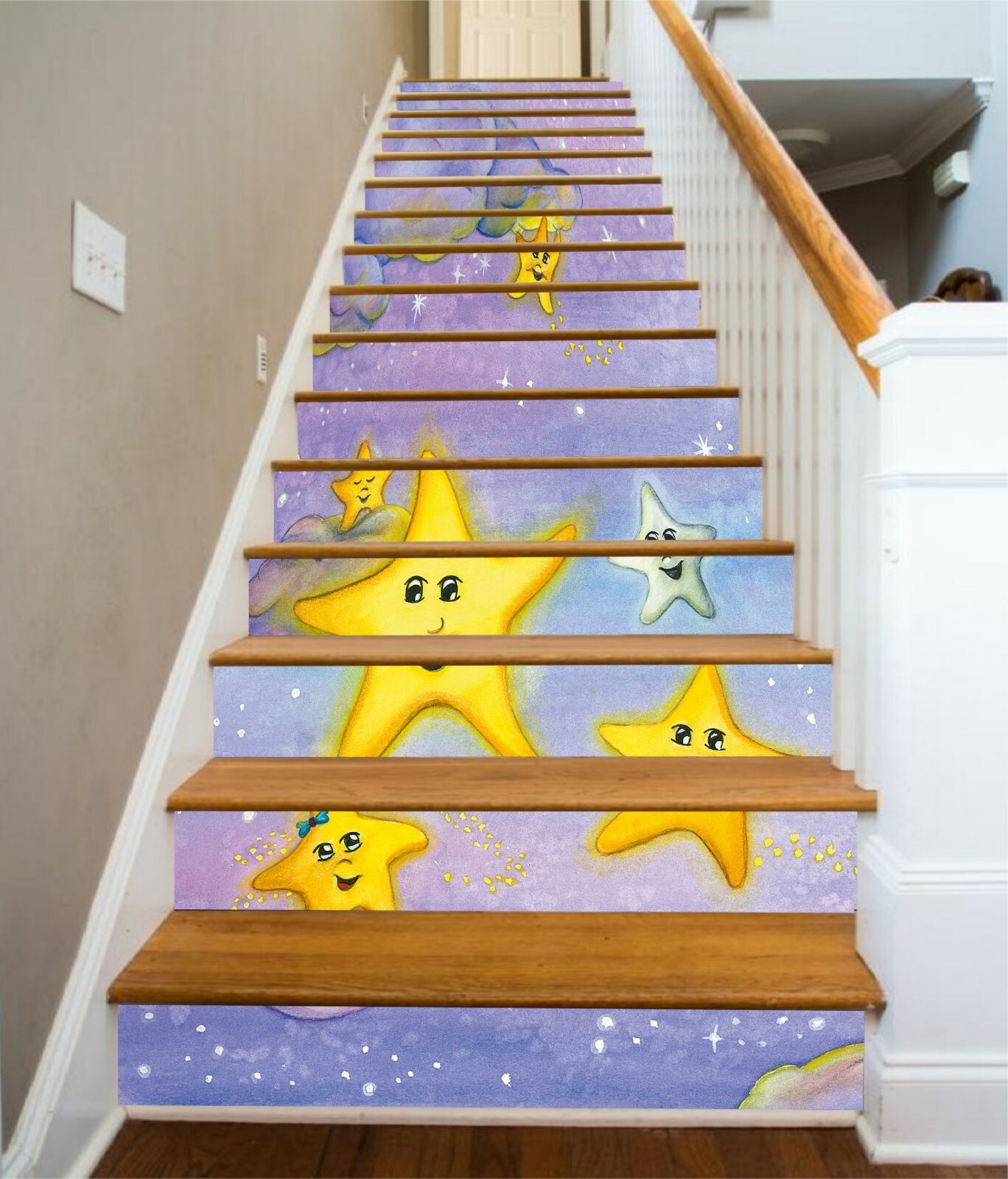 3D Cute Stars 917NA Stair Risers Decoration Photo Mural Decal Wallpaper Fay