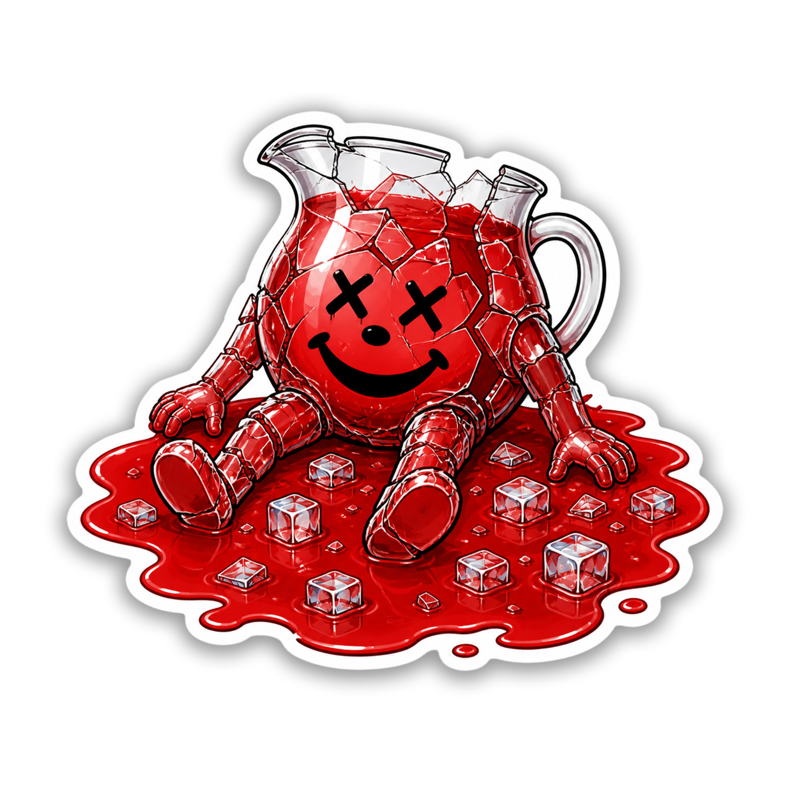 Dead KoolAid Man Sticker 4 Inch Vinyl Decal Adult Humor Tumbler Planner Vehicle