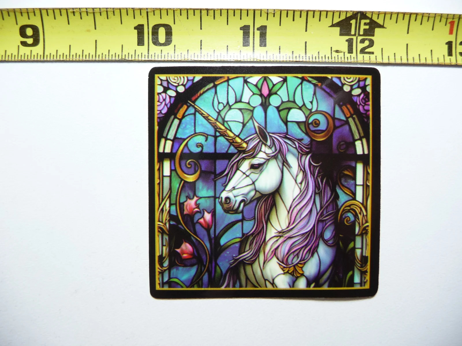 UNICORN MANE SMALL STICKER DECAL STAINED GLASS STYLE BEAUTIFUL COLORS