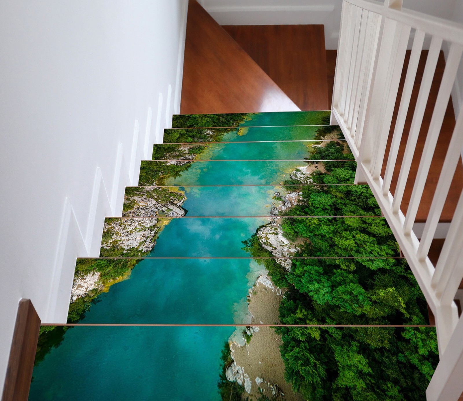 3D Calm River W205 Stairs Risers Decoration Photo Mural Vinyl Wallpaper Vera