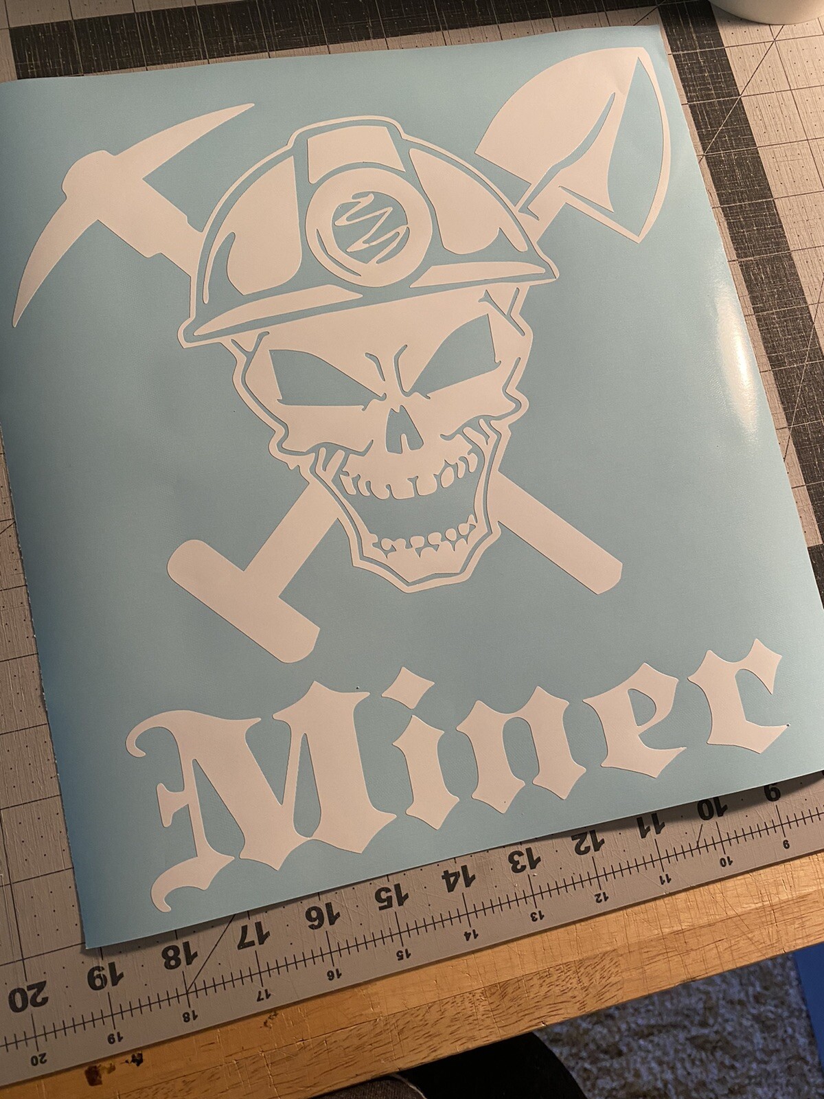 Vinyl Decal for Window – Coal Miner Skull