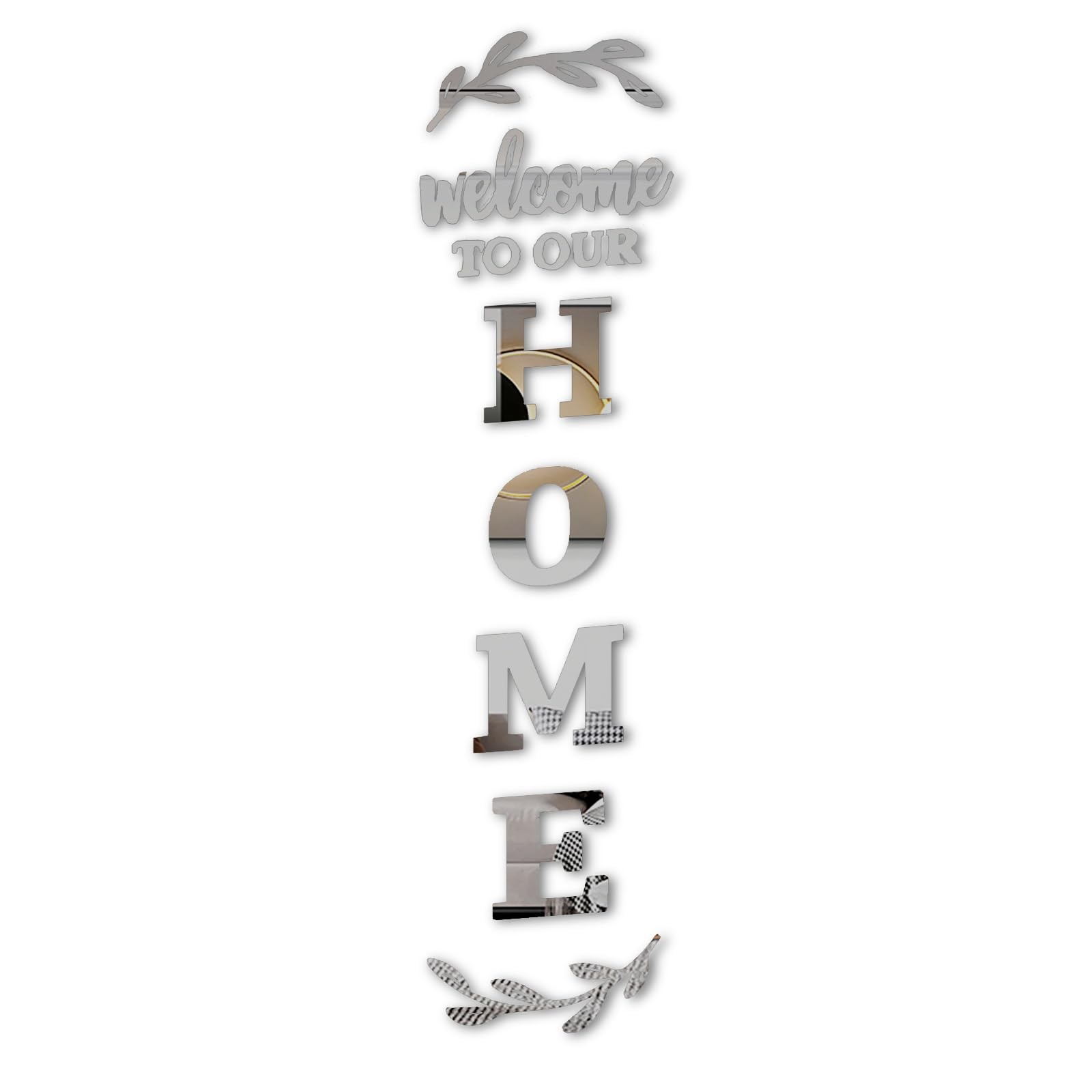 3D Acrylic Mirror Wall Decor Home Sign for Living Room Entryway, Large Self-A…