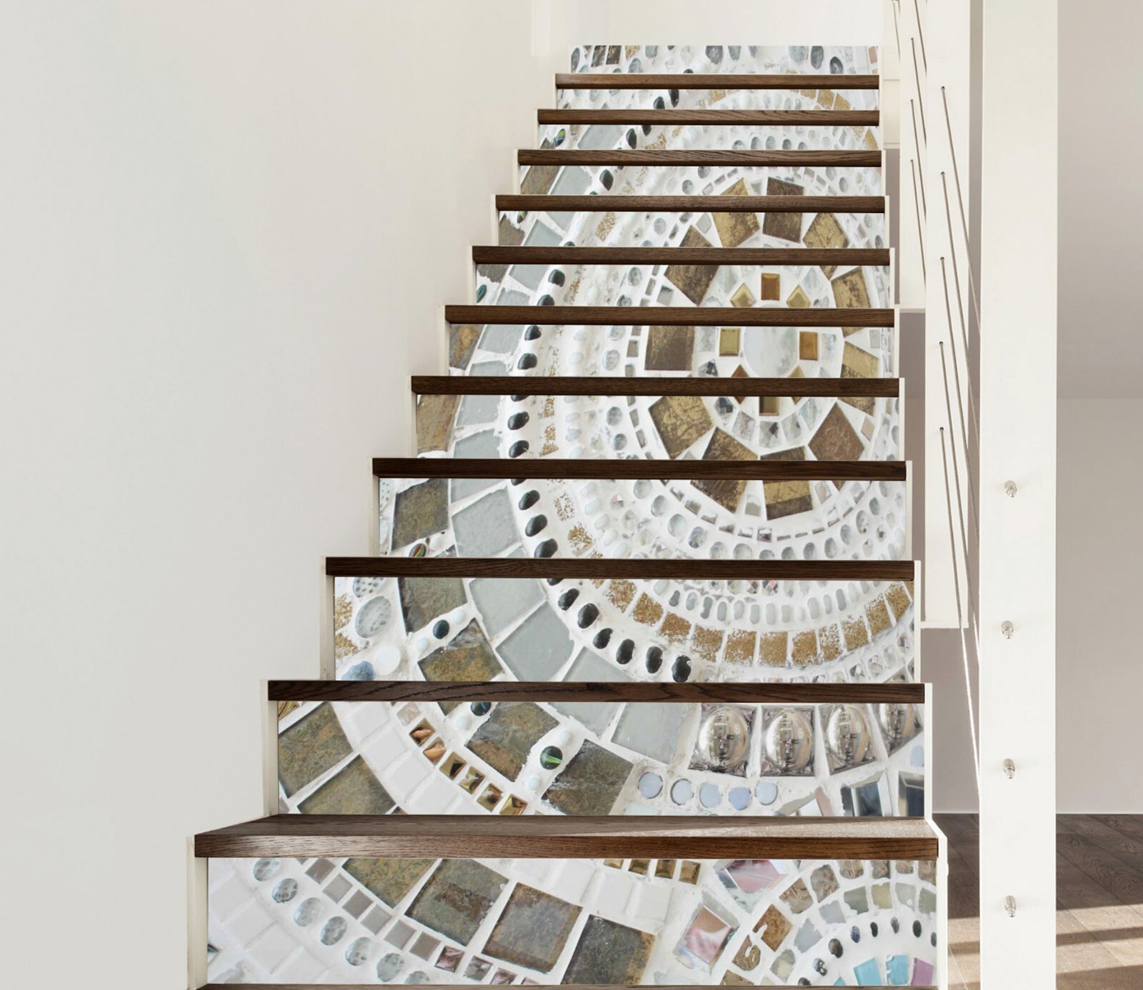 3D Circle Pattern ZHU564 Stairs Risers Decoration Photo Mural Vinyl Wallpaper Am