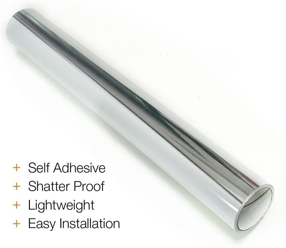 14"X52" Reflective Self Adhesive Mirror Sticker Peel and Stick Mirror Sheets Non