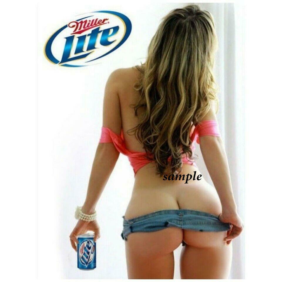 MILLER LITE BEER GIRL REFRIGERATOR LOCKER GLOSSY MAGNET MAN CAVE GAG GIFT SEXY