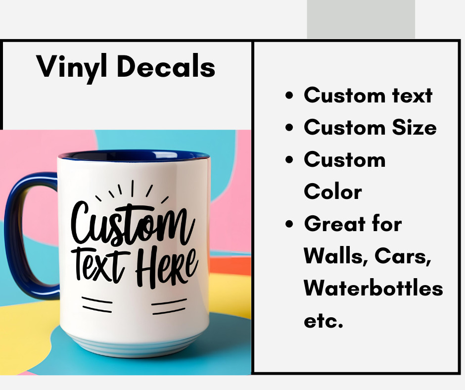 Custom Text Vinyl Sticker & Logo Decals *FREE SHIPPING*