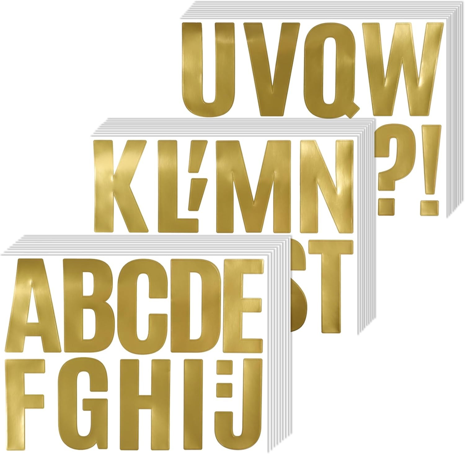 4 Inch Gold Alphabet Stickers, 27 Sheets Self-Adhesive Vinyl Letter Decals fo…