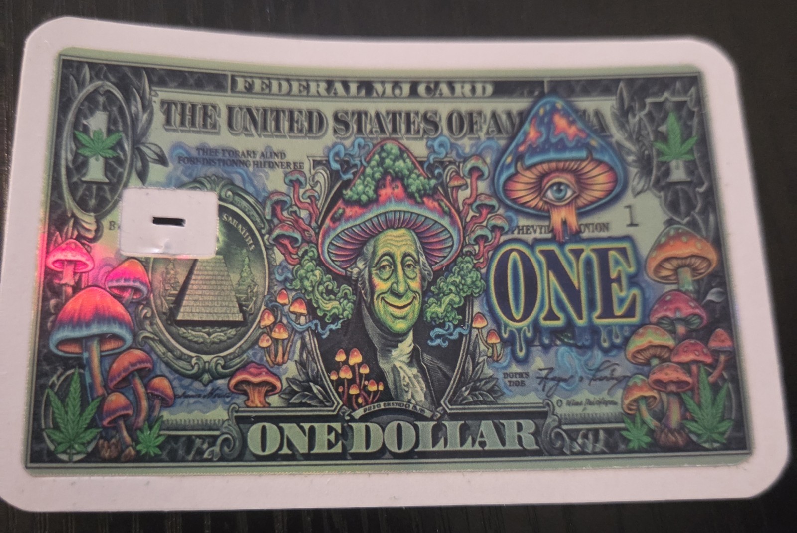 Psychedelic Weed Money Leaf ATM Debit Credit Sticker Skin 420 USA Cannabis Pot