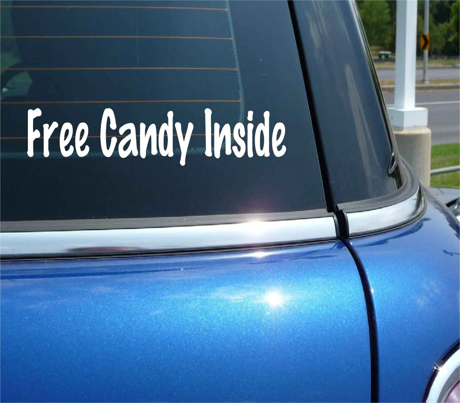 FREE CANDY INSIDE DECAL STICKER PRANK JOKE FUNNY CAR TRUCK REVENGE JDM