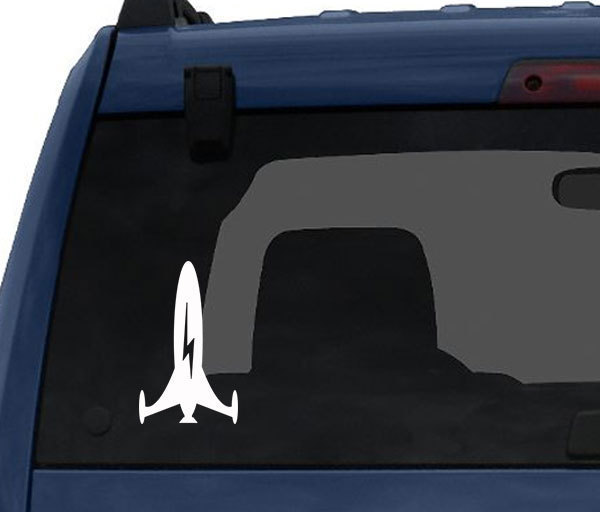 Space Alien #4 – Rocket Ship Lightning Bolt Cosmos – Car Tablet Vinyl Decal