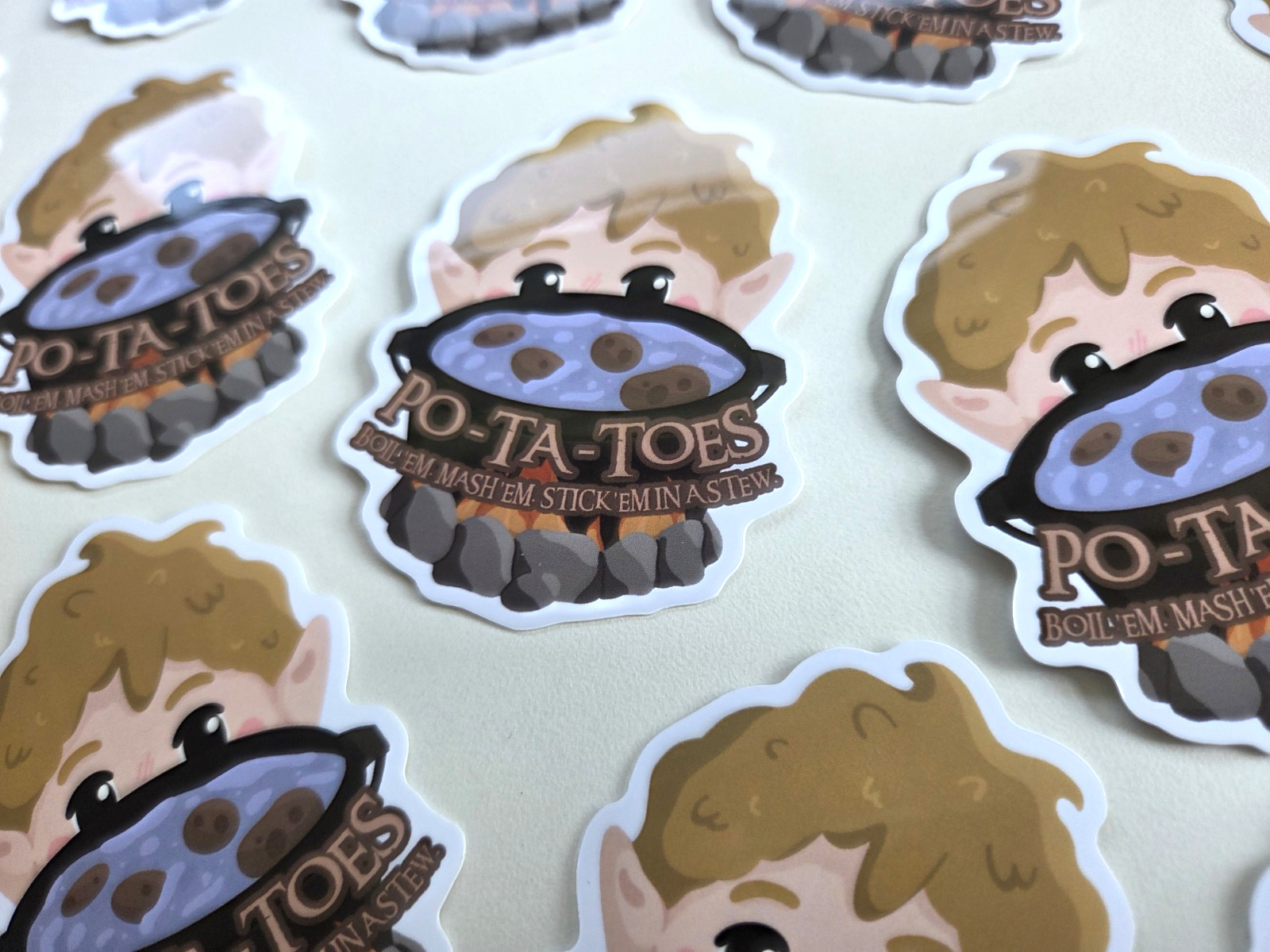 Samwise Gamgee Gloss Sticker – Potatoes – Lord of the Rings Meme