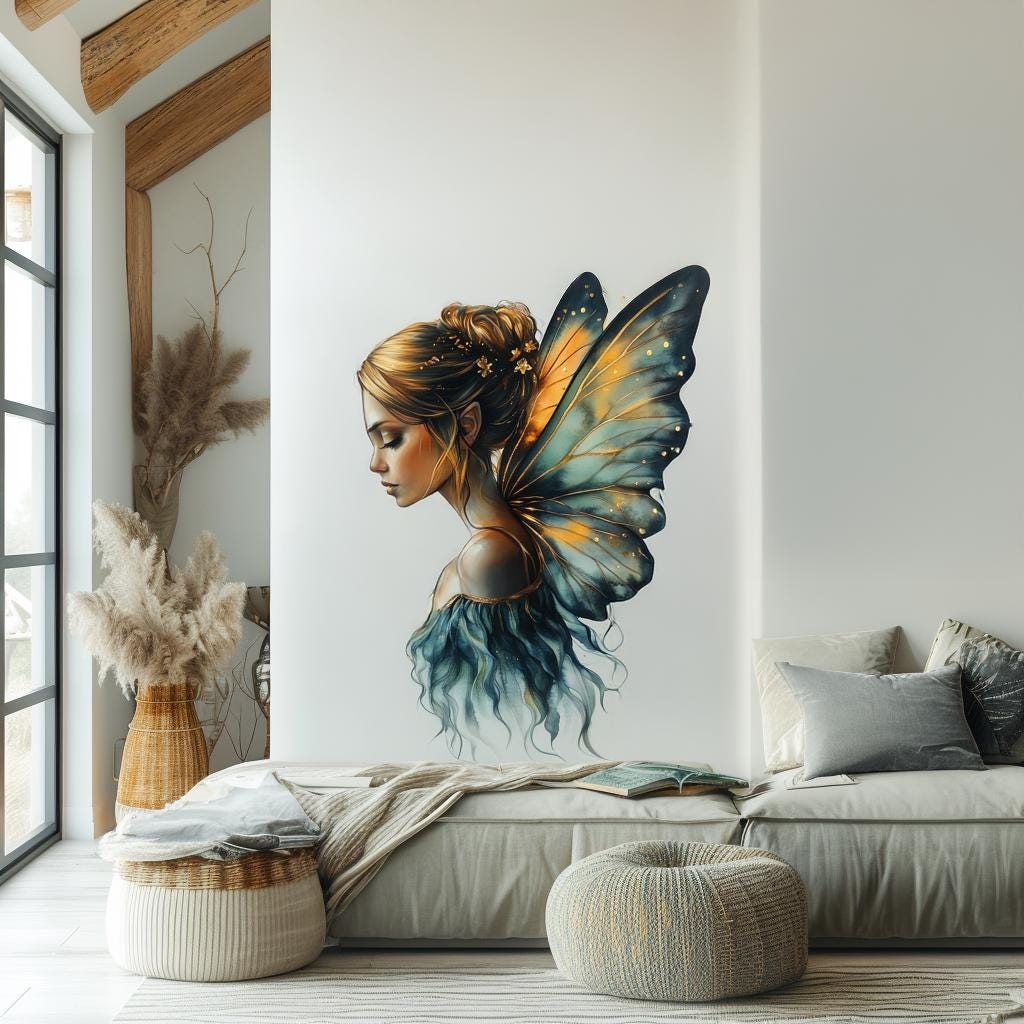 Enchanted Fairy Wall Decal | Elegant Butterfly Wings Sticker