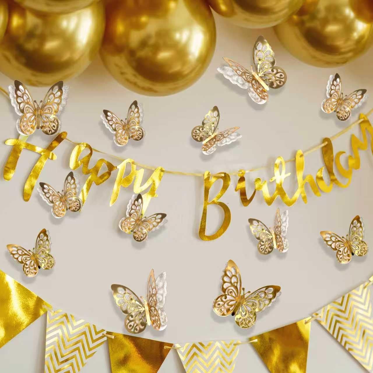 3D Butterfly Wall Decals – & Wedding Celebrations, -Adhesive Wall Art Decorat…