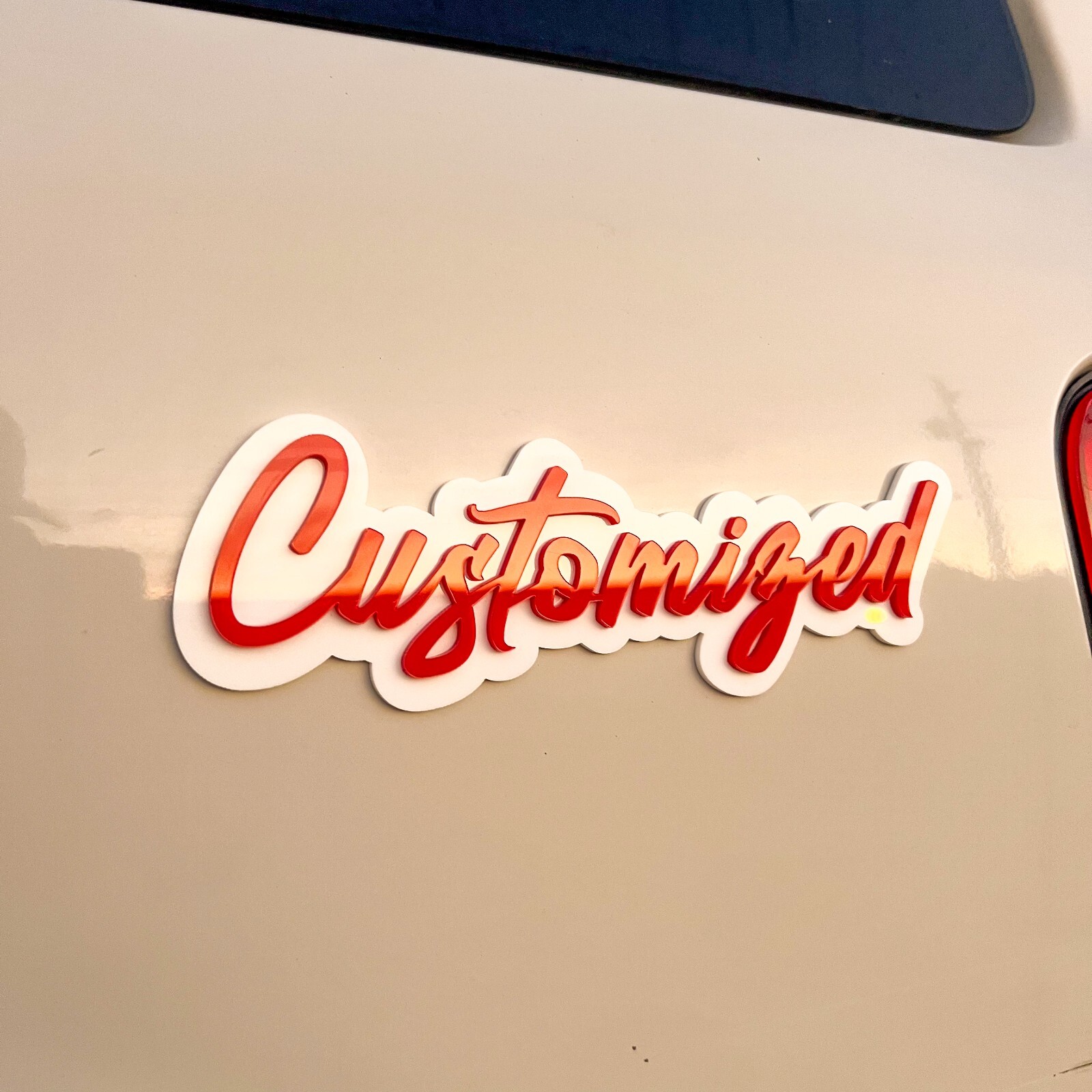Customized Car Acrylic Emblem Badge MULTI COLOR Customized Text Names
