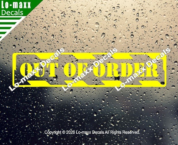 Out Of Order Hazard Stripe Die Cut Vinyl Decal High‑Performance Decal