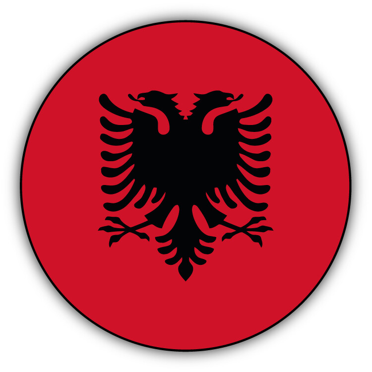 Albania Round Flag Car Bumper Sticker Decal