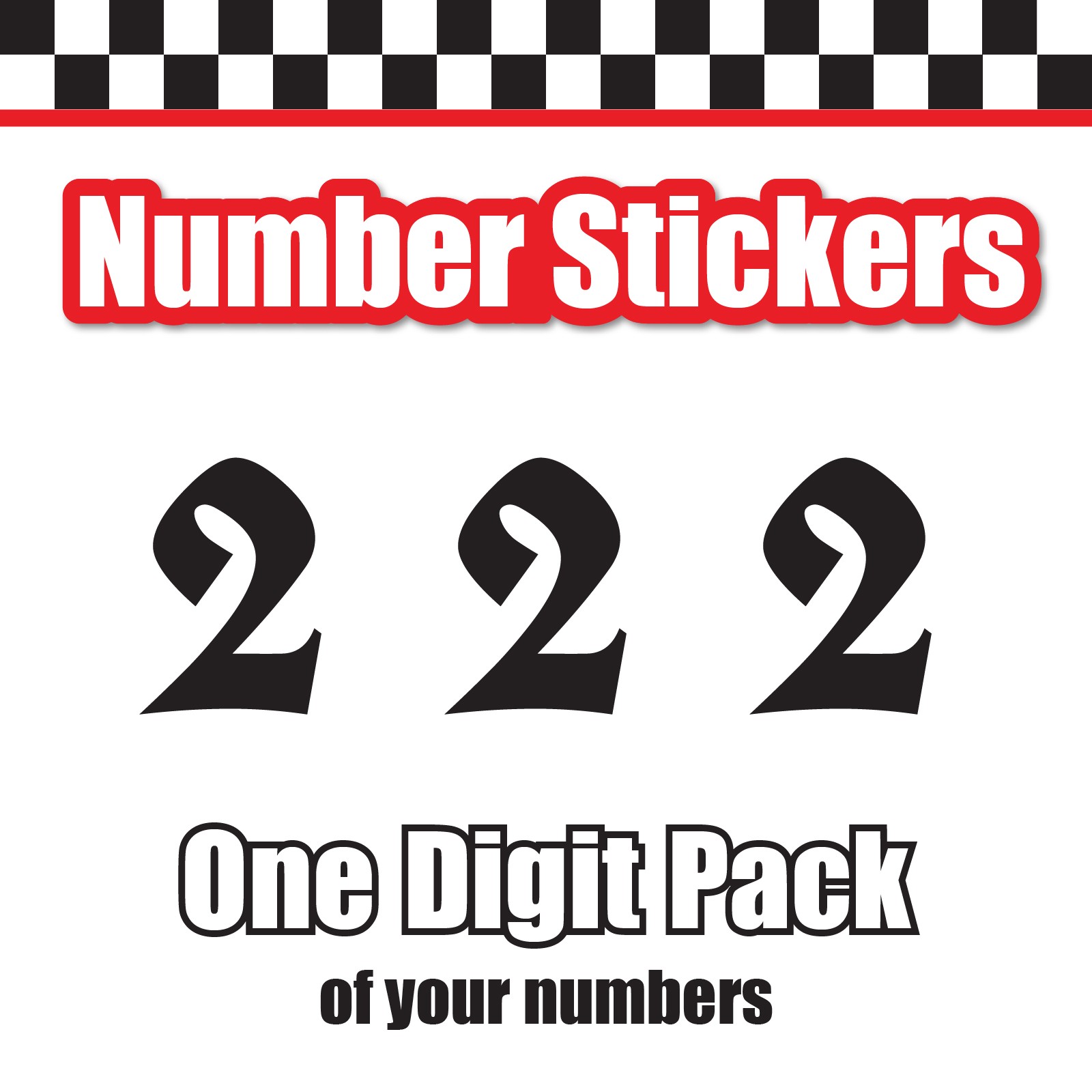 3 Digit Single Number Stickers Custom Decal Locker Door 3pcs UnifrakturCook