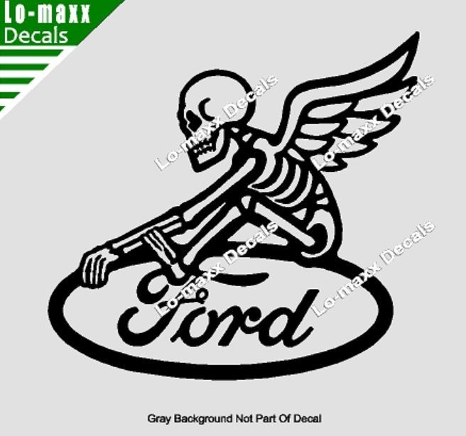 Ford Reaper Skeleton Wings Car Truck Window Hood Die Cut Vinyl Decal Sticker