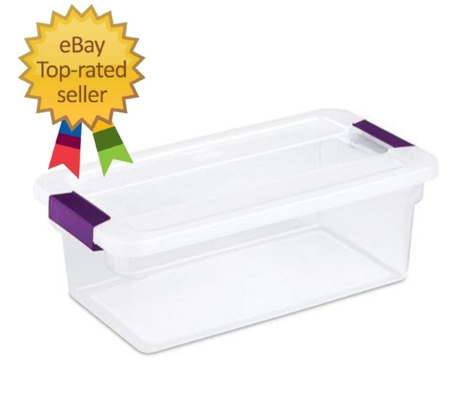 6 Qt Clearview Latch Storage Box, Stackable Bin with Latching Lid, Pla