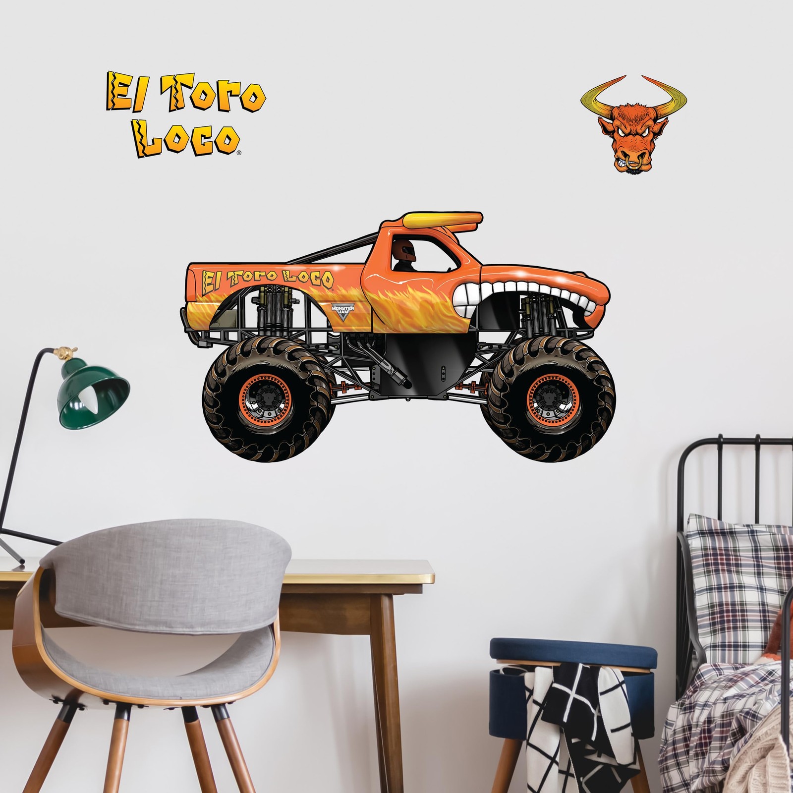 Monster Jam El Toro Loco Truck Wall Decal Large 21" Wide Monster Truck Wall …